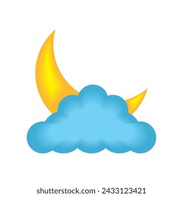 weather half moon illustration vector