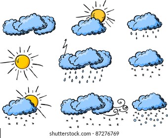 weather hand drawing icons