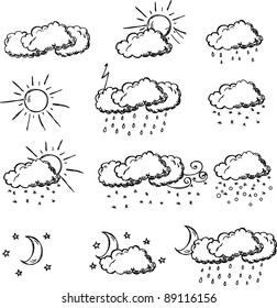 Weather hand drawing icons