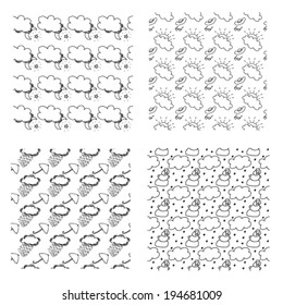 Weather Hand Drawn Seamless Set