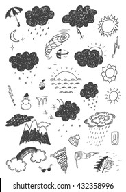 Weather hand drawn set