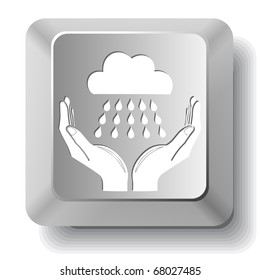 weather in hands. Vector computer key.