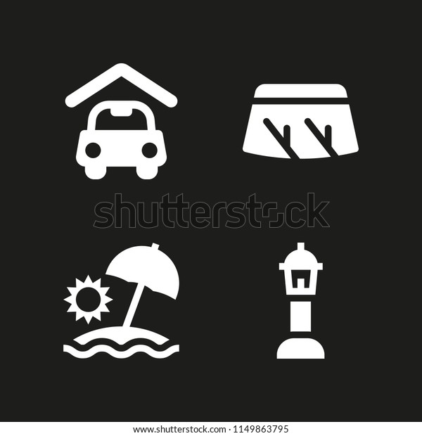 weather icon. 4\
weather set with sun umbrella, carport, street lamp and wiper\
vector icons for web and mobile\
app
