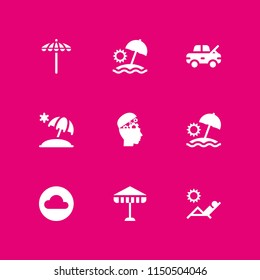 weather icon. 9 weather set with head, cloud, sun and umbrella vector icons for web and mobile app