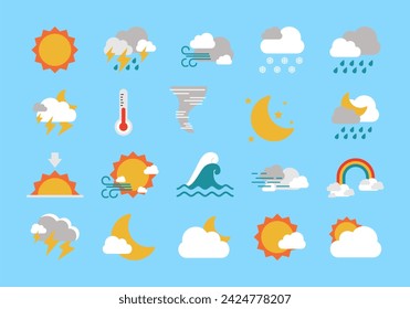 Weather Icon App Element Set