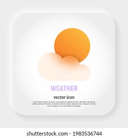 Wettersymbol für die Anwendung. Brillmorphismus-Stil. Vektorgrafik.