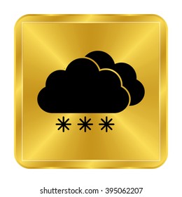 weather icon - black vector icon;  gold button