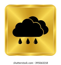 weather icon - black vector icon;  gold button