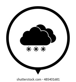 weather icon - black vector  icon; map pointer