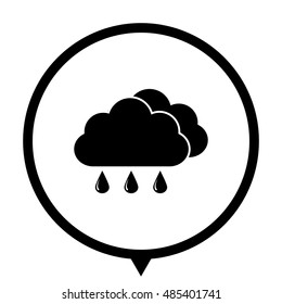 weather icon - black vector  icon; map pointer