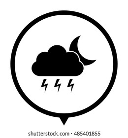 weather icon - black vector  icon; map pointer