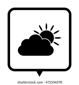 weather icon - black vector icon;  message bubble
