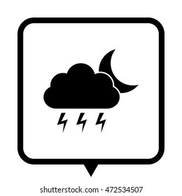 weather icon - black vector icon ; message bubble