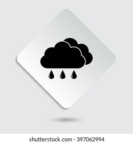 weather icon - black vector icon  on a paper button