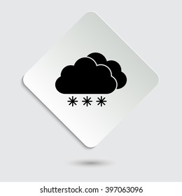 weather icon - black vector icon  on a paper button