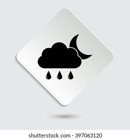 weather icon - black vector icon  on a paper button