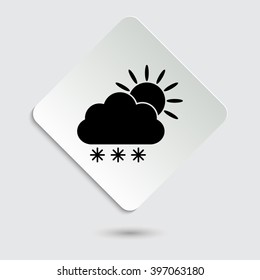 weather icon - black vector icon  on a paper button