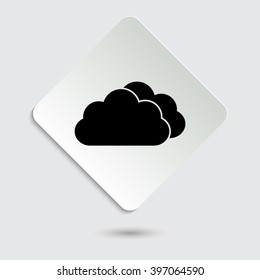 weather icon - black vector icon  on a paper button