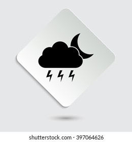 weather icon - black vector icon  on a paper button
