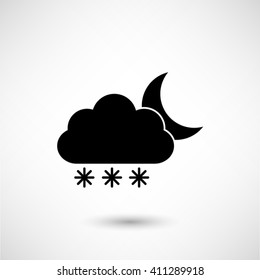 weather icon - black vector icon  with shadow