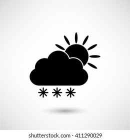 weather icon - black vector icon  with shadow