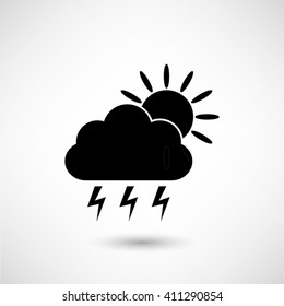 weather icon - black vector icon  with shadow