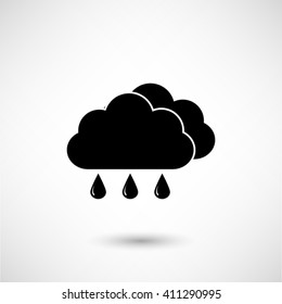 weather icon - black vector  icon with shadow