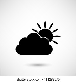 weather icon - black vector  icon with shadow