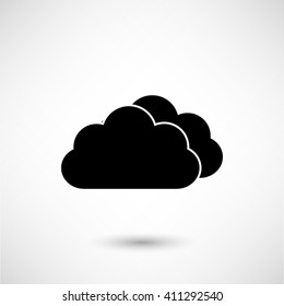 weather icon - black vector  icon with shadow