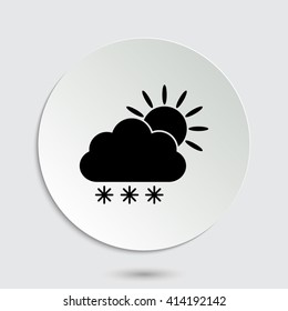 weather icon - black vector icon  with shadow
