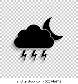 weather icon - black vector icon  with shadow