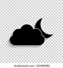weather icon - black vector icon  with shadow