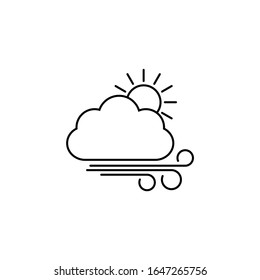 weather icon  - black vector symbol cloud wind sign