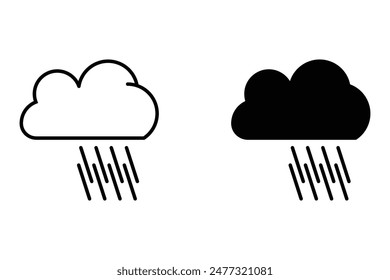 Icono de Clima. diseño plano simple en blanco y negro. signo de previsión de Clima para Sitio web, Botón, App móvil, App, UI