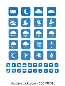 weather icon. blue button Icon
