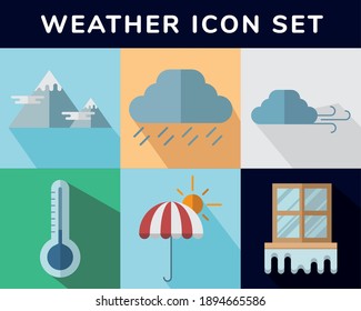 Design des Wettersymbol-Bundles, Wetterhimmel-Naturklima-Saison und Meteorologie-Thema Vektorgrafik