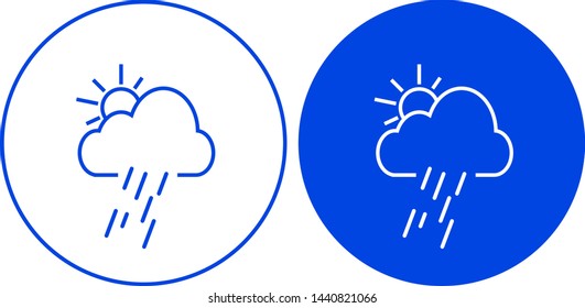 Weather icon in circle. Vector illustration