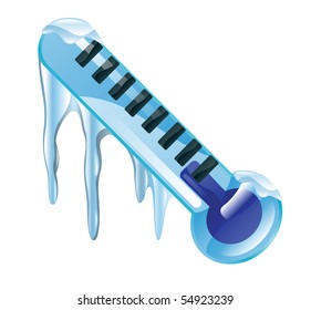 Weather Icon Clipart Freezing Cold Thermometer  Illustration