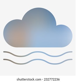 Weather icon. Cloud and fog. Vector illustration. Weather forecast  for web application or print.