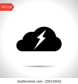 Weather icon of cloud and lightning. eps10