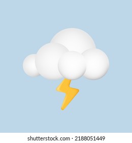 Weather Icon Cloud Lightning Thunderstorm Realistic Stock Vector ...