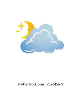 weather icon - cloud with moon