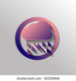 weather icon. cloud rain lightning sign