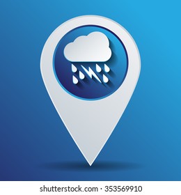 weather icon. cloud rain lightning sign