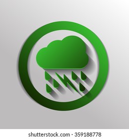 weather icon. cloud rain lightning sign