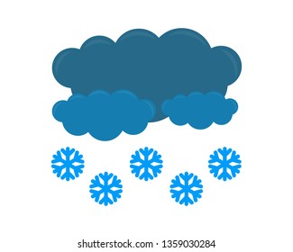Weather icon with cloud and snow isolated on white background. Vector forecast sign symbols. Vector illustration