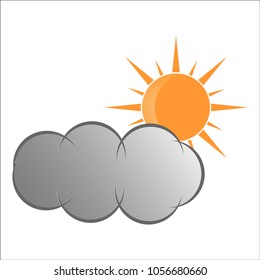 Weather icon, cloud and sun icon Eps10.