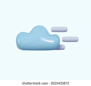 Weather icon Cloud with sun. Realistic 3d symbol design. Vector illustration