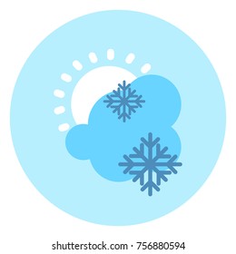 Wettersymbol Cloud Sun Snow Forecast Vektorgrafik