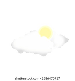 weather icon cloud with sun without background